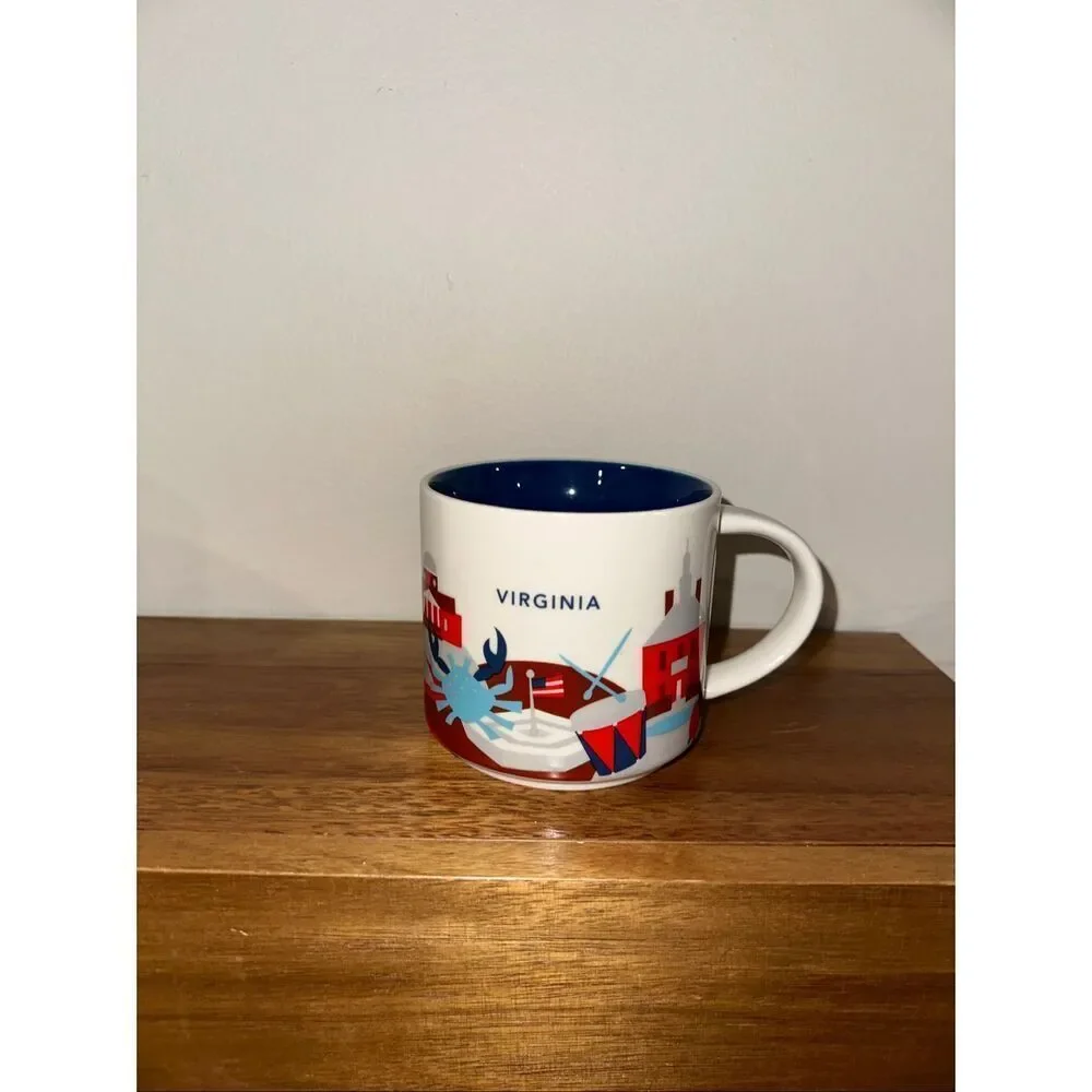 Starbucks Mug Virginia You Are Here 2016 14oz Coffee Cup Blue